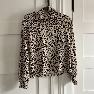 Animal print, lightweight, cowl neck sweater